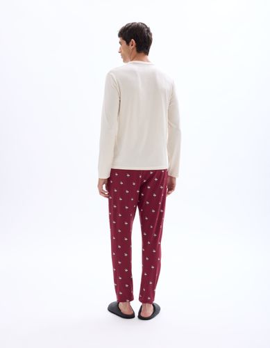 Pyjama haut et bas 100% coton - rouge - camaieu - Modalova