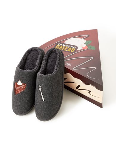 Coffret chaussons gros gâteau - anthracite - camaieu - Modalova