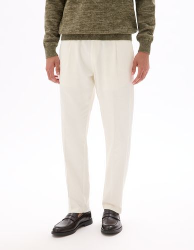 Pantalon slim coton lin stretch - écru - camaieu - Modalova