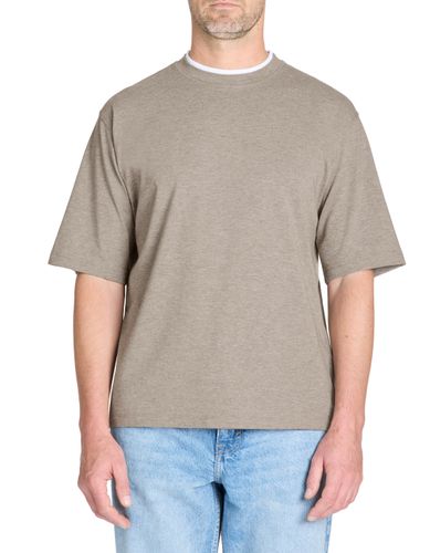 T-shirt oversize col rond coton mélangé - camaieu - Modalova