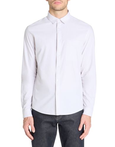 Chemise regular rayée 100% coton - beige - camaieu - Modalova