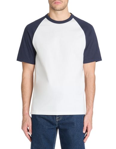 T-shirt boxy col rond 100% coton - marine - camaieu - Modalova