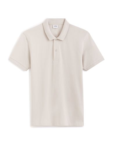 Polo piqué straight en coton - gris - camaieu - Modalova