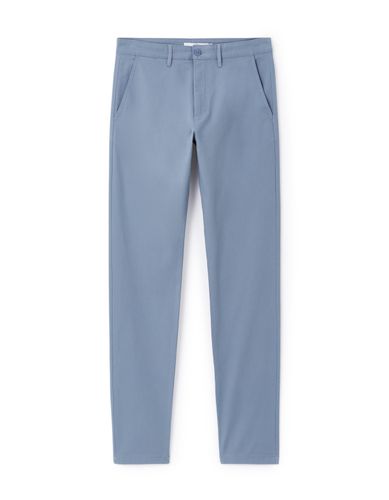 Pantalon chino slim en coton stretch - bleu clair - camaieu - Modalova