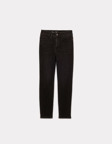 Jean slim long taille haute en coton - gris foncé - celio - Modalova