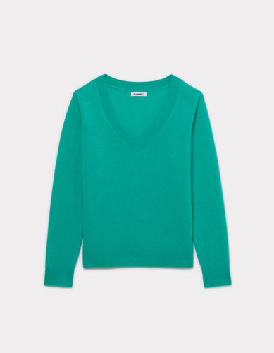 Pull en 100% cachemire à col V - gris émeraude - celio - Modalova