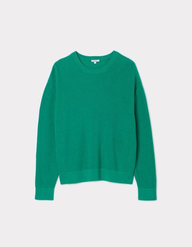 Pull coton en maille perlée - vert émeraude - camaieu - Modalova