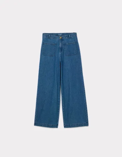 Pantalon large - bleu - camaieu - Modalova