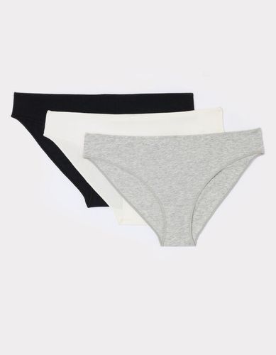 Lot de 3 culottes en coton - gris - celio - Modalova