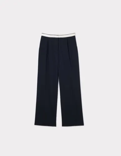 Pantalon large - marine - camaieu - Modalova