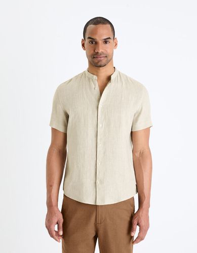 Chemise regular col mao 100% lin - ecru - celio - Modalova