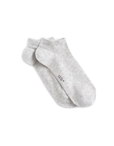 Chaussettes basses coton - gris chiné - camaieu - Modalova