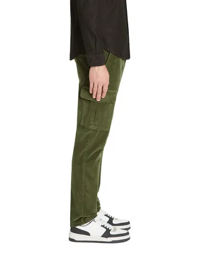 Pantalon cargo straight coton stretch - kaki - camaieu - Modalova