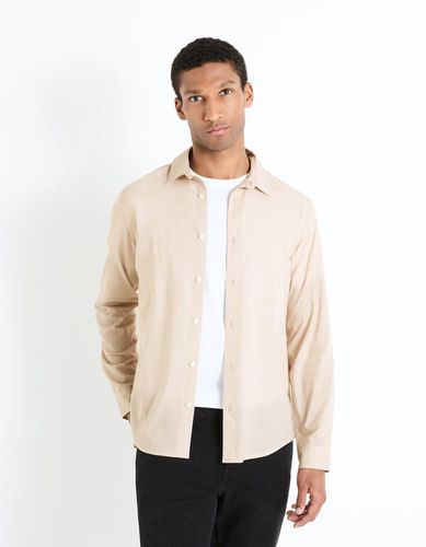 Chemise regular 100% coton - beige - celio - Modalova