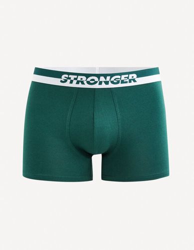 Boxer en coton stretch - vert - celio - Modalova