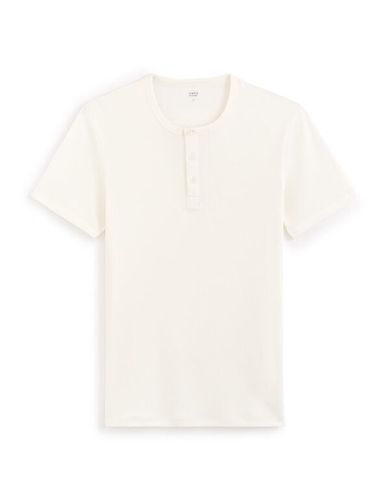 T-shirt col henley coton stretch - celio - Modalova