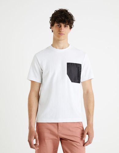 T-shirt col rond - blanc - celio - Modalova