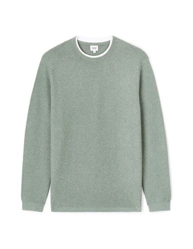 Pull col rond 100% coton - vert - camaieu - Modalova