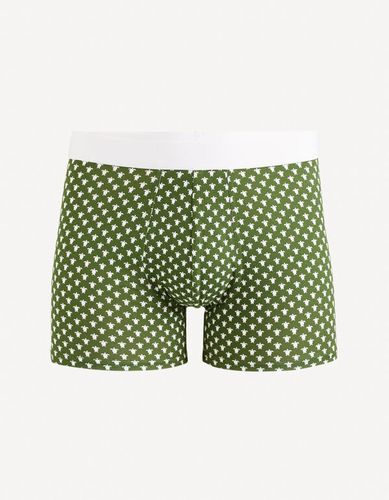 Boxer en coton stretch - vert - celio - Modalova