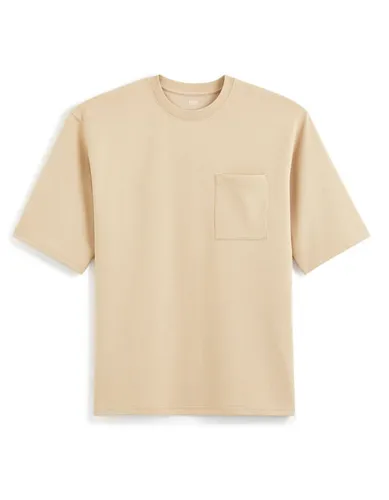 T-shirt oversize col rond - beige - celio - Modalova