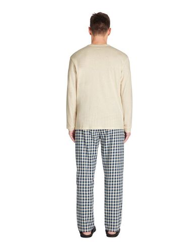 Pyjama pantalon en coton - beige - camaieu - Modalova