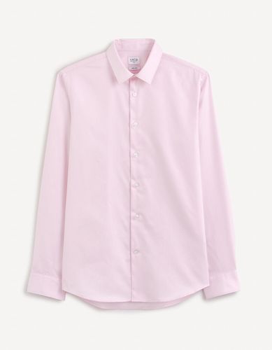 Chemise slim repassage facile - rose - celio - Modalova