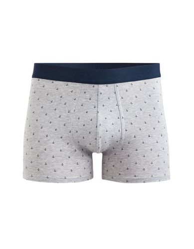 Boxer motifs encres coton stretch - gris - camaieu - Modalova