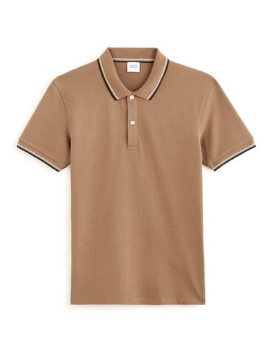 Polo piqué - taupe - celio - Modalova