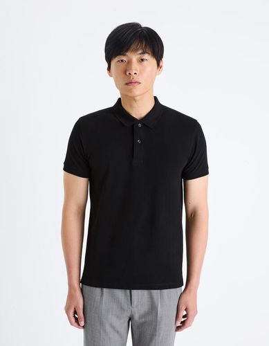 Polo piqué 100% coton - noir - celio - Modalova