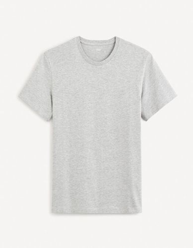 T-shirt col rond - gris chiné - celio - Modalova