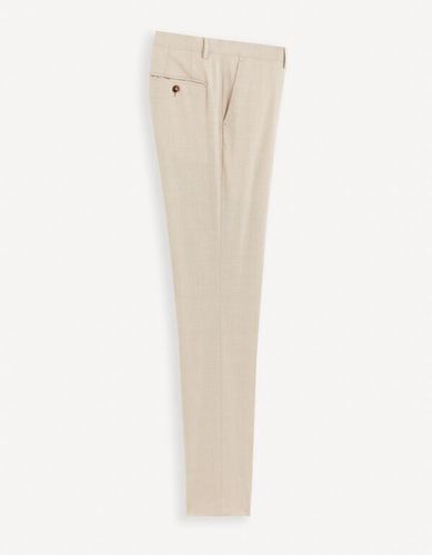 Pantalon de costume slim - beige - celio - Modalova