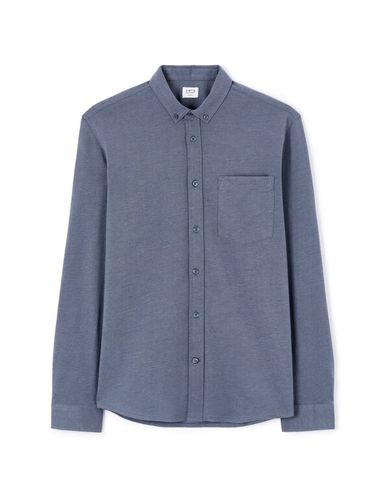 Chemise regular casual en coton - bleu - camaieu - Modalova