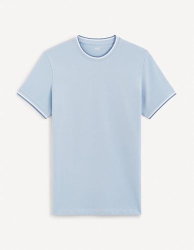 T-shirt col rond coton stretch - celio - Modalova