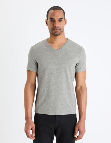 T-shirt col V slim stretch - celio - Modalova