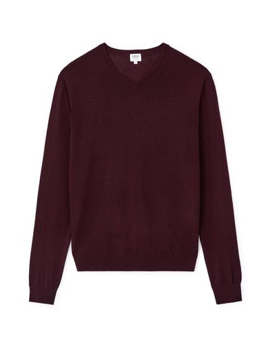 Pull col v 100% laine mérinos - bordeaux - celio - Modalova