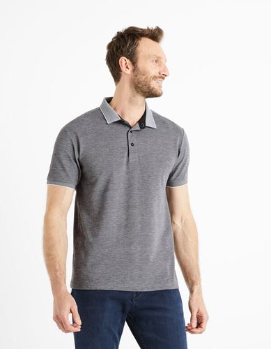 Polo coton mélangé - noir - celio - Modalova