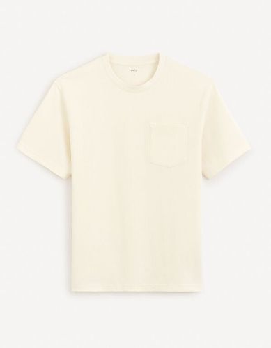 T-shirt col rond - ecru - celio - Modalova