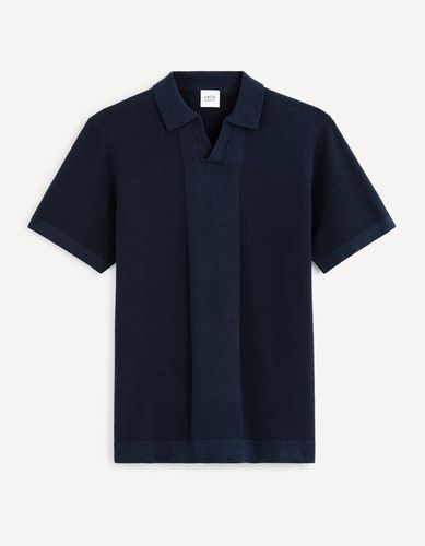 Polo en coton lin - marine - celio - Modalova