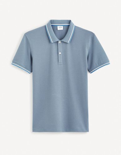 Polo piqué slim - bleu - celio - Modalova