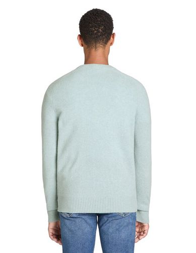 Pull col rond en laine d'agneau - bleu clair - camaieu - Modalova