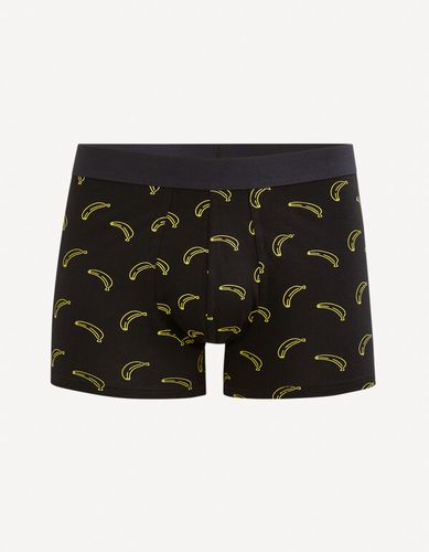 Boxer en coton stretch - noir - celio - Modalova