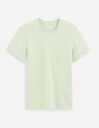 T-shirt col rond en coton - vert - celio - Modalova