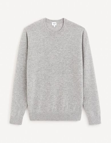 Pull col rond 100% cachemire - gris chiné - celio - Modalova