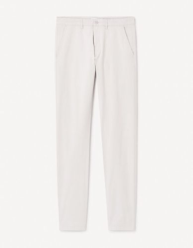 Pantalon chino slim en coton stretch - beige - celio - Modalova