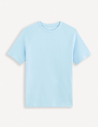 T-shirt boxy en coton - bleu clair - celio - Modalova