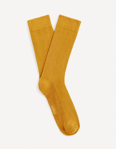 Chaussettes hautes 100% coton - jaune - celio - Modalova