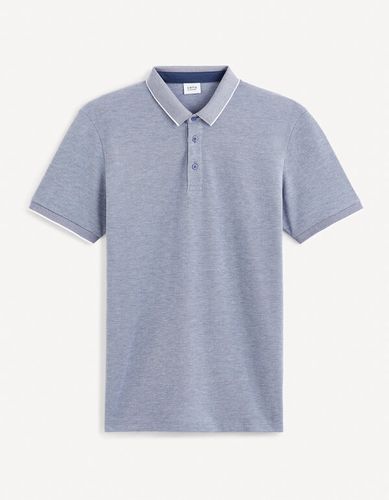 Polo bi-ton - bleu - celio - Modalova