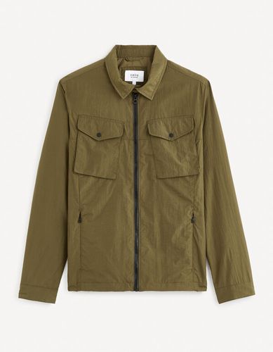 Blouson zippé col chemise - kaki - celio - Modalova