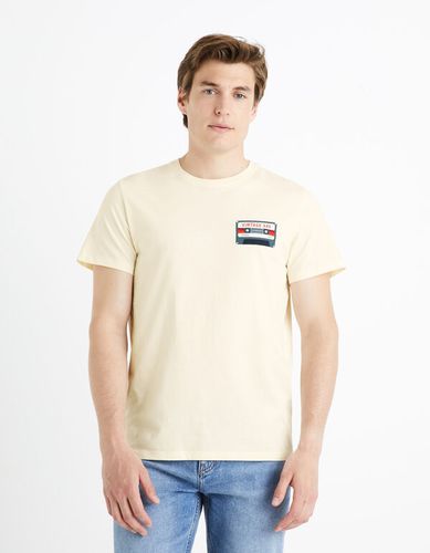 T-shirt col rond 100% coton - blanc - celio - Modalova