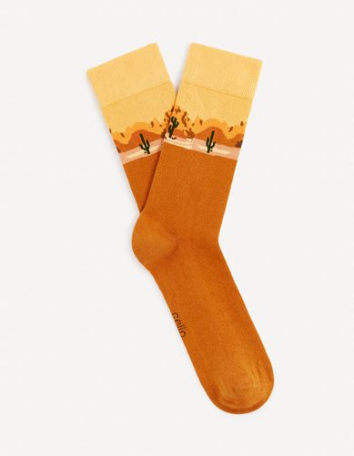 Chaussettes hautes coton mélangé - orange - celio - Modalova